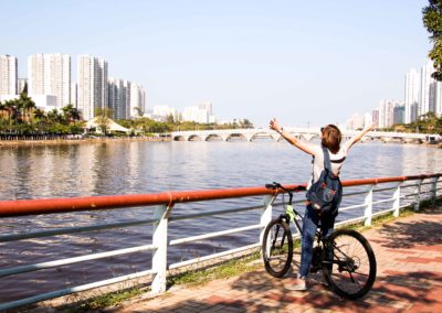 Cycling from Tai Wai to Tai Po
